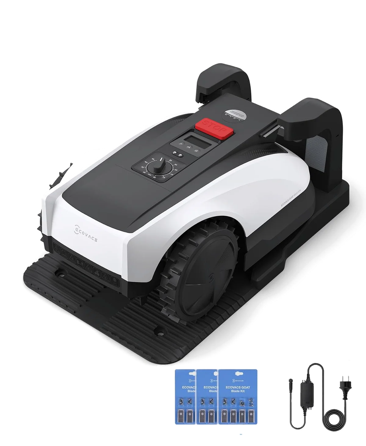 ECOVACS Goat O1000 RTK Care Kit Robotic Lawn Mower with RTK Precision Navigation, No Perimeter Wire, Smart App Control, Auto Mapping, Multi-Zone Management – Includes 36 Extra Blades