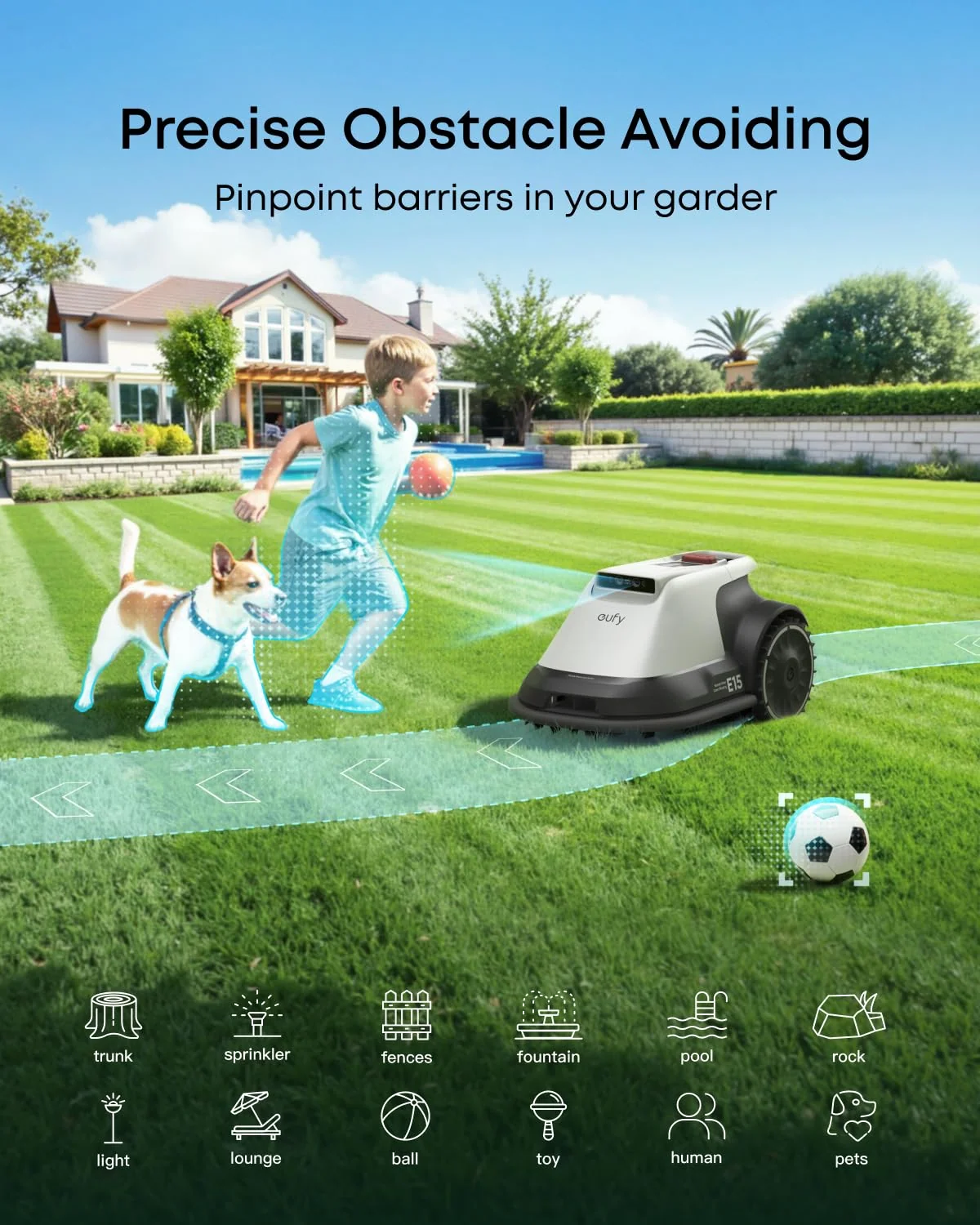 Eufy E15 robot lawn mower, view 4